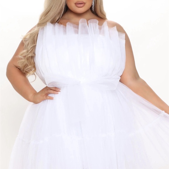 Fashion Nova Tulle Mini Dress White - Picture 3 of 4